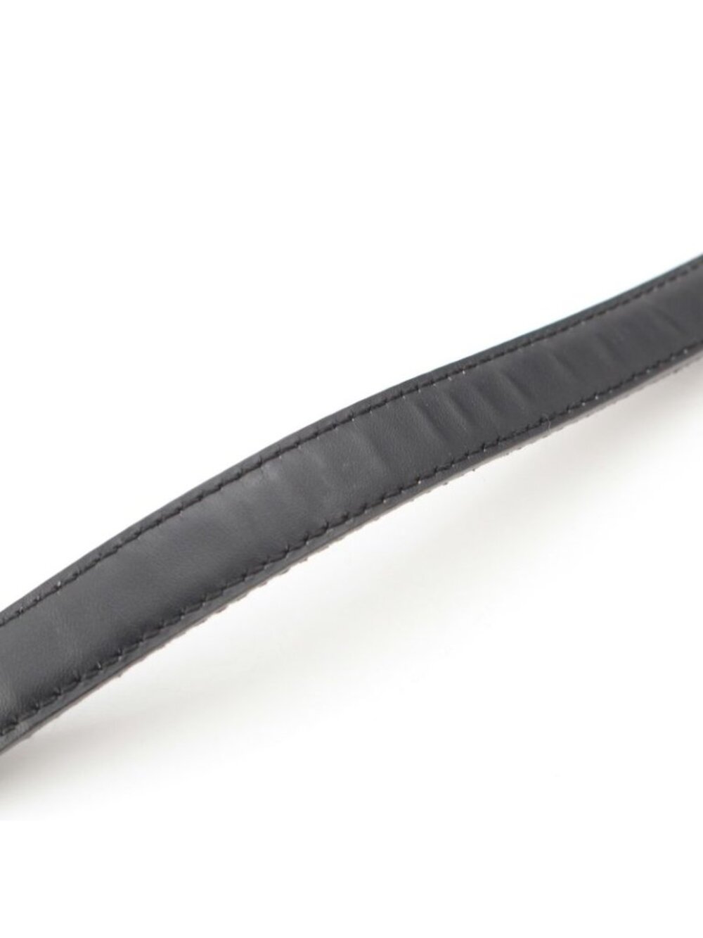 Gucci Era Calf Hair Leather Logo Narrow Belt Black - Picture 9 of 10